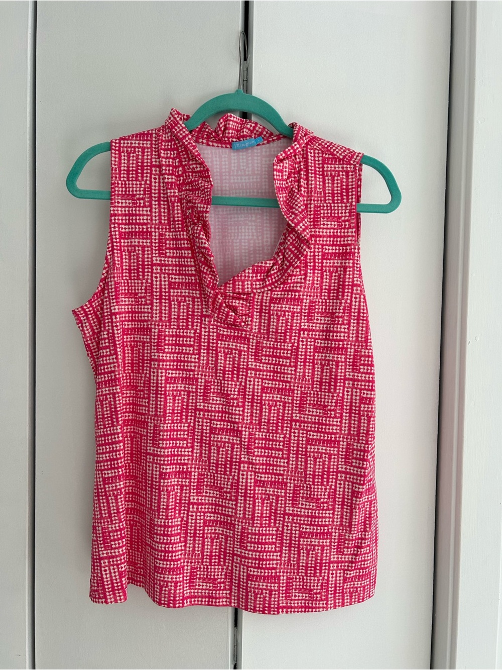 J. McLaughlin Durham Pink Patterned Sleeveless Top